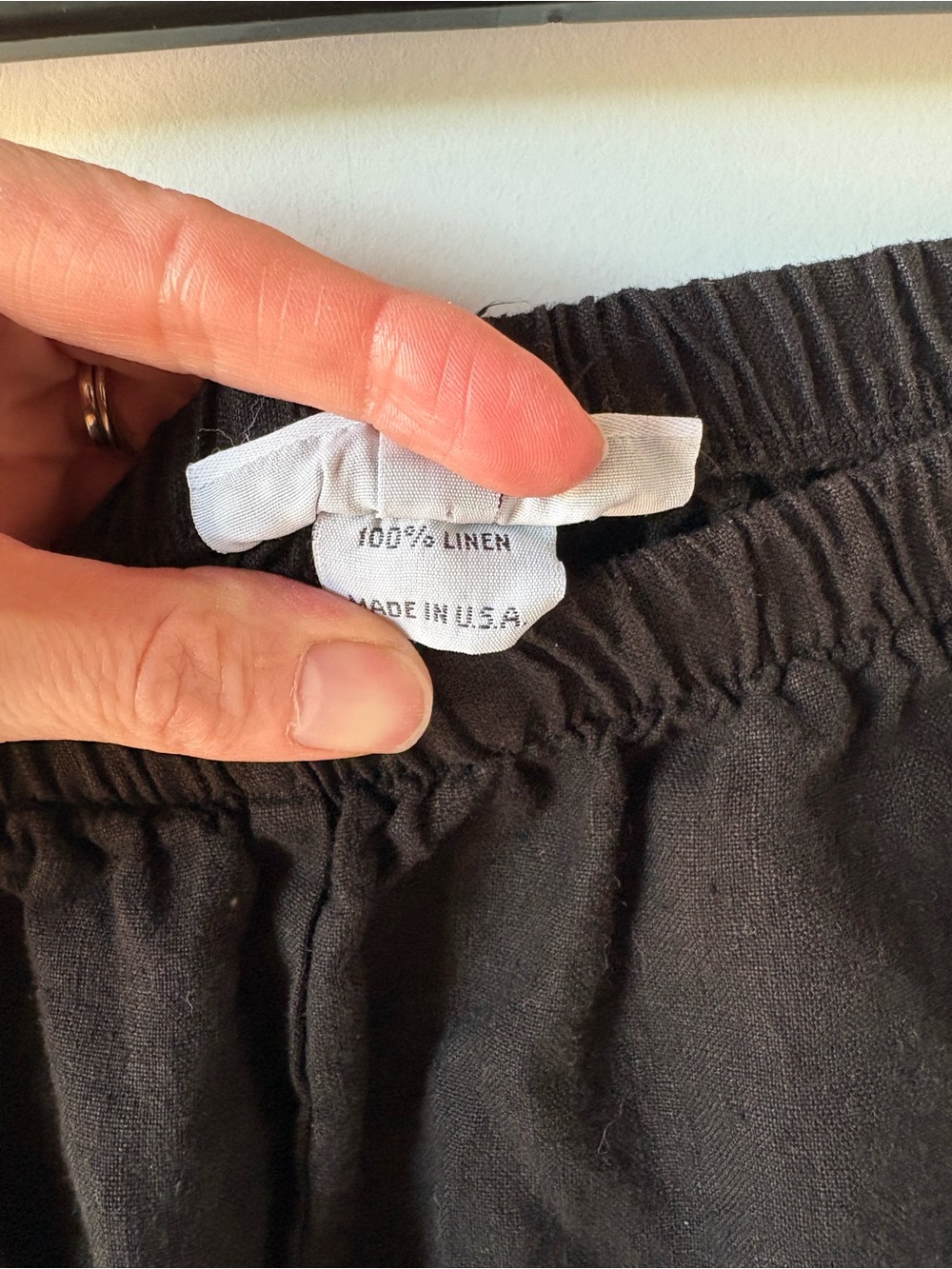 Bryn Walker Olivier Black Linen Lantern Pants Elastic Waist Crop Balloon Barrel - Picture 5 of 7
